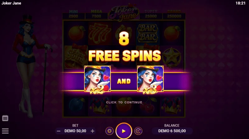 Joker Jane - 8 free spins
