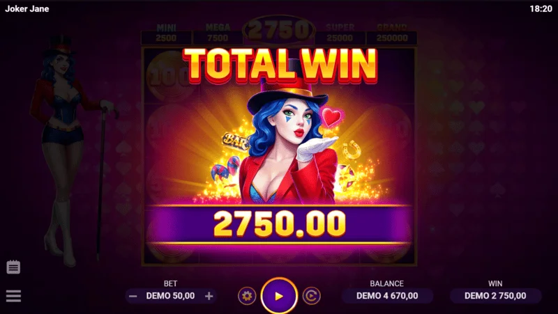 Joker Jane - total win in the money round
