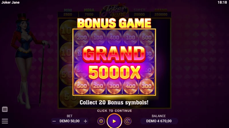 Joker Jane - Hold and Win money round triggered