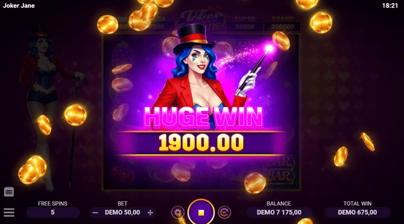 Joker Jane - big win on the reels